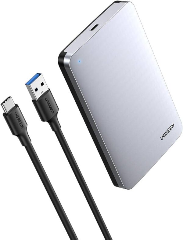 RACK EXTERNO POR USB C PARA DISCO DE LAPTOP UGREEN . ALUMINIO. Sata usb 3.0 gen 2 velocidad de 6 Gbps,  SSD SATA o HDD de 2.5
