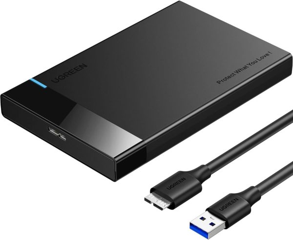 Case Ugreen para disco duro interno Sata 2.5" SSD/HDD USB 3.0 5Gbps (30848)