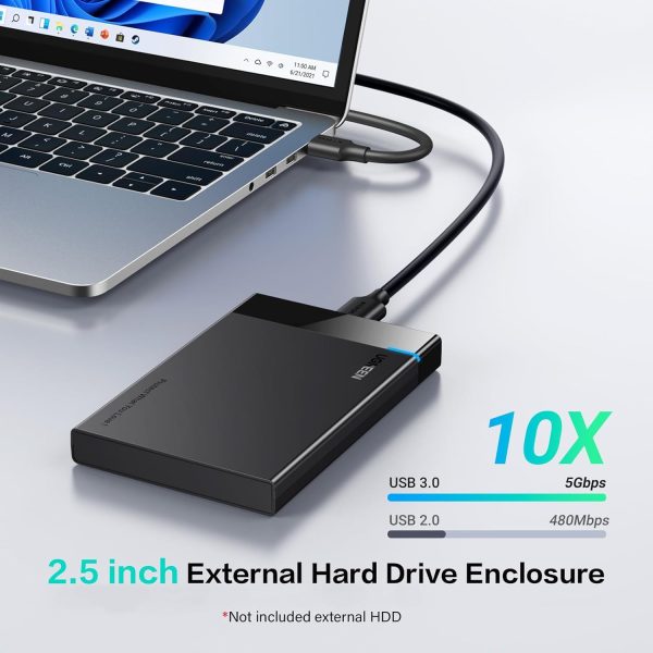 Case Ugreen para disco duro interno Sata 2.5" SSD/HDD USB 3.0 5Gbps (30848) - Imagen 2
