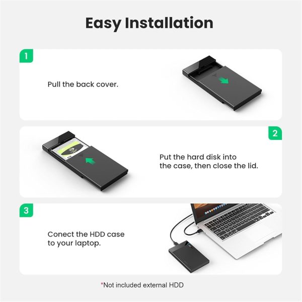 Case Ugreen para disco duro interno Sata 2.5" SSD/HDD USB 3.0 5Gbps (30848) - Imagen 7